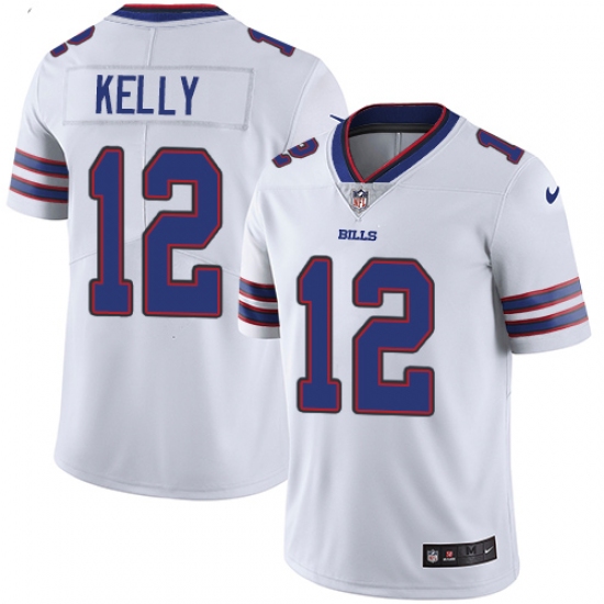 Youth Nike Buffalo Bills #12 Jim Kelly White Vapor Untouchable Limited Player NFL Jersey - Ujersey