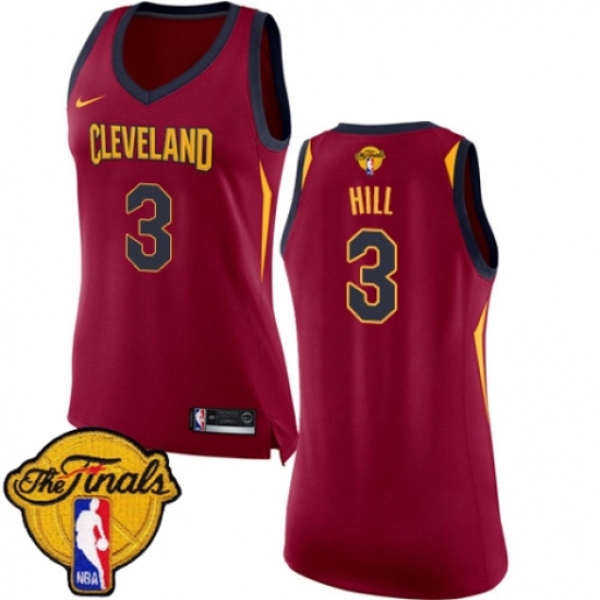 Women's Nike Cleveland Cavaliers #3 George Hill Swingman Maroon 2018 NBA Finals Bound NBA Jersey - Icon Edition - Ujersey