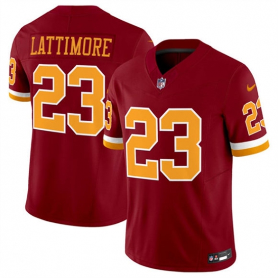 Men's Washington Commanders #23 Marshon Lattimore Burgundy 2025 F.U.S.E. Throwback Limited Football Stitched Jersey - Ujersey