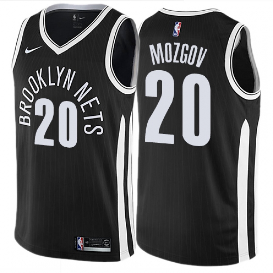 Youth Nike Brooklyn Nets #20 Timofey Mozgov Swingman Black NBA Jersey - City Edition - Ujersey