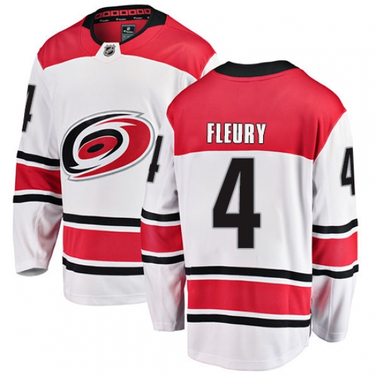 Men's Carolina Hurricanes #4 Haydn Fleury Fanatics Branded White Away Breakaway NHL Jersey - Ujersey