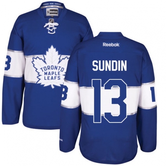 Men's Reebok Toronto Maple Leafs #13 Mats Sundin Premier Royal Blue 2017 Centennial Classic NHL Jersey - Ujersey