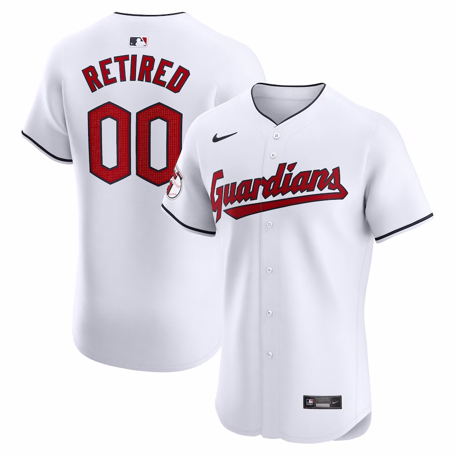 Men's Cleveland Guardians Nike White Home Elite Pick-A-Player Retired Roster Jersey - Ujersey NHL