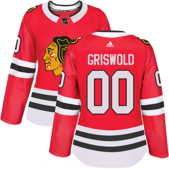 Women's Adidas Chicago Blackhawks #00 Clark Griswold Authentic Red Home NHL Jersey - Ujersey
