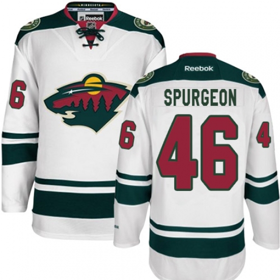 Men's Reebok Minnesota Wild #46 Jared Spurgeon Authentic White Away NHL Jersey - Ujersey