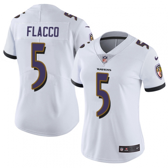 Women's Nike Baltimore Ravens #5 Joe Flacco White Vapor Untouchable Limited Player NFL Jersey - Ujersey