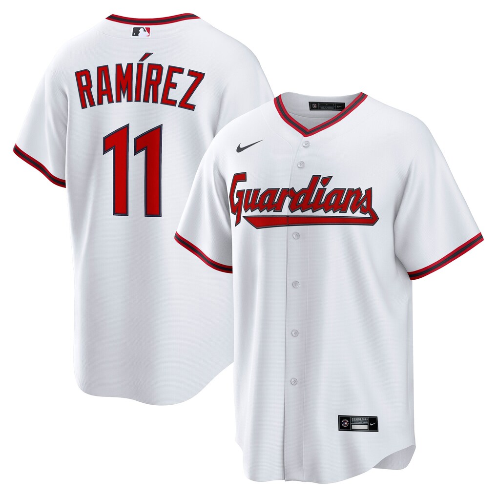 Men's  Cleveland Guardians José Ramírez Nike White Home Replica Jersey - Ujersey