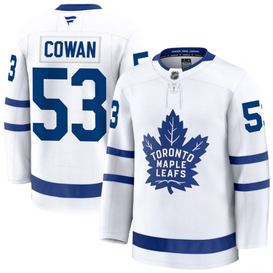 Men's Toronto Maple Leafs #53 Easton Cowan White Authentic Jersey - Ujersey