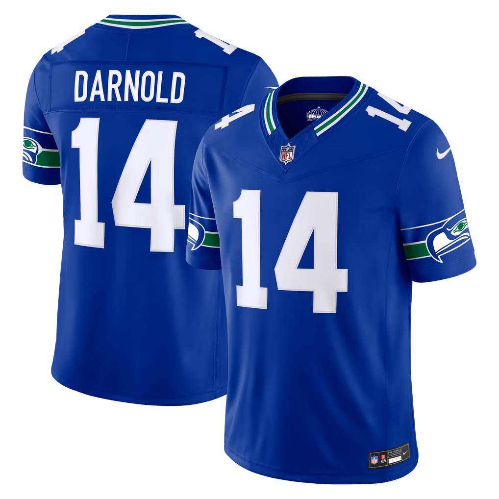 Men's Seattle Seahawks Sam Darnold Nike Royal Alternate Vapor F.U.S.E. Stitched Limited Jersey - Ujersey