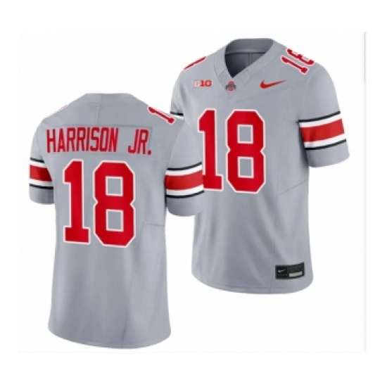 Men's Ohio State Buckeyes #18 Marvin Harrison JR. Gray 2023 F.U.S.E. Limited Stitched Jersey - Ujersey