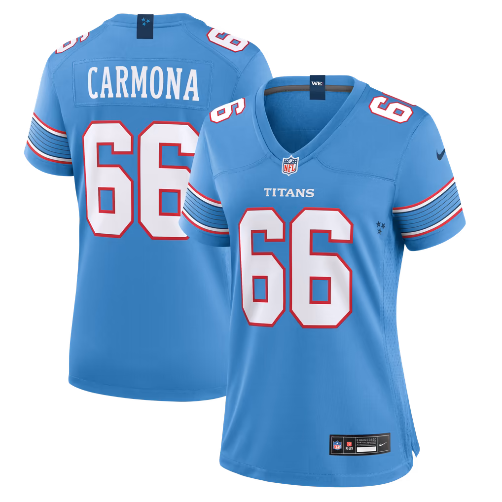 Women's Tennessee Titans Fernando Carmona Nike Light Blue Team Game Jersey