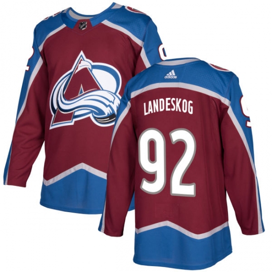 Men's Adidas Colorado Avalanche #92 Gabriel Landeskog Premier Burgundy Red Home NHL Jersey - Ujersey