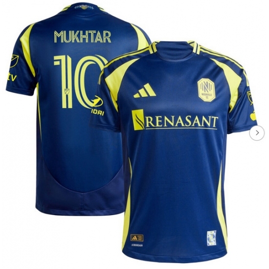 Mens Nashville SC Hany Mukhtar adidas Navy 2025 The Heart Of Nashville Kit Authentic Player Jersey - Ujersey
