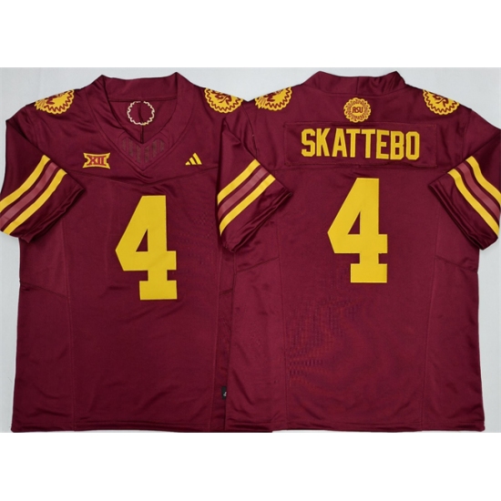 Men's Arizona State Sun Devils #4 Cam Skattebo Red 2025 F.U.S.E. Vapor Limited Stitched Jersey - Ujersey