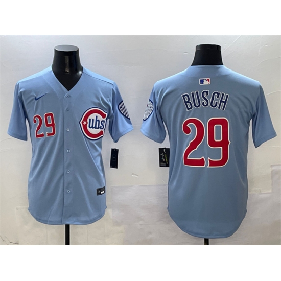 Men's Chicago Cubs #29 Michael Busch Blue 2024-25 2nd Alternate Limited Stitched Baseball Jersey - Ujersey