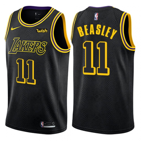 Women's Nike Los Angeles Lakers #11 Michael Beasley Swingman Black NBA Jersey - City Edition - Ujersey