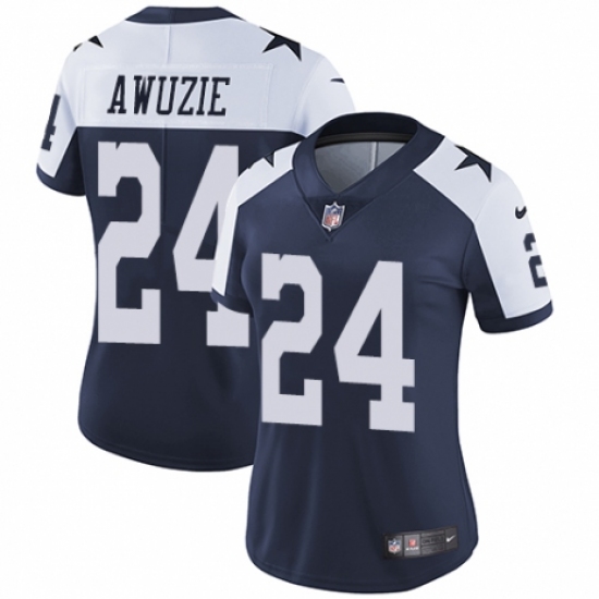 Women's Nike Dallas Cowboys #24 Chidobe Awuzie Navy Blue Throwback Alternate Vapor Untouchable Limited Player NFL Jersey - Ujersey