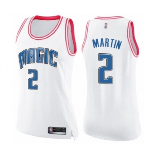 Women's Orlando Magic #2 Jarell Martin Swingman White Pink Fashion Basketball Jersey - Ujersey