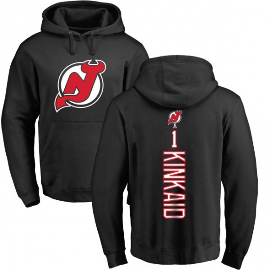 NHL Adidas New Jersey Devils #1 Keith Kinkaid Black Backer Pullover Hoodie - ujerseystore