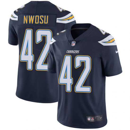 Youth Nike Los Angeles Chargers #42 Uchenna Nwosu Navy Blue Team Color Vapor Untouchable Limited Player NFL Jersey - Ujersey
