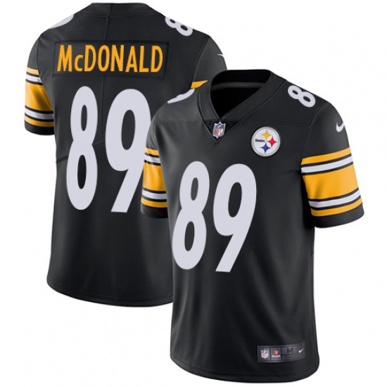 Men's Nike Pittsburgh Steelers #89 Vance McDonald Black Team Color Vapor Untouchable Limited Player NFL Jersey - Ujersey