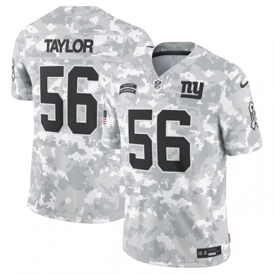 Men's New York Giants #56 Lawrence Taylor 2024 Arctic Camo Salute To Service Limited Stitched Football Jersey - Ujersey