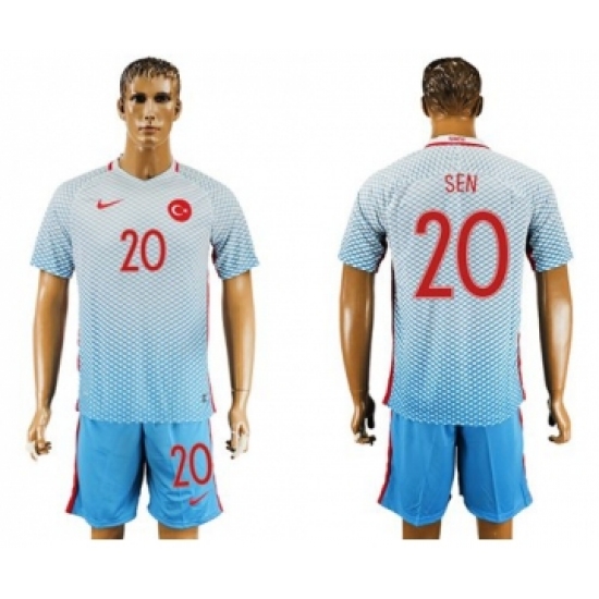 Turkey #20 Sen Away Soccer Country Jersey