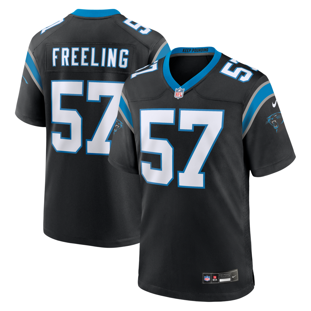 Men's Carolina Panthers Monroe Freeling Nike Black 2026 NFL Draft First Round Pick No. 19 Team Game Jersey - Ujersey