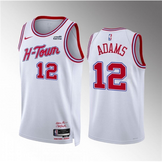 Men's Houston Rockets #12 Steven Adams White 2023-24 City Edition Stitched Jersey - Ujersey