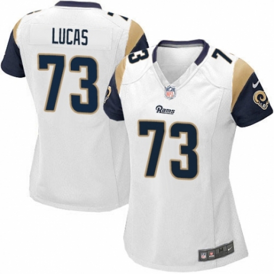 Women's Nike Los Angeles Rams #73 Cornelius Lucas Game White NFL Jersey - Ujersey
