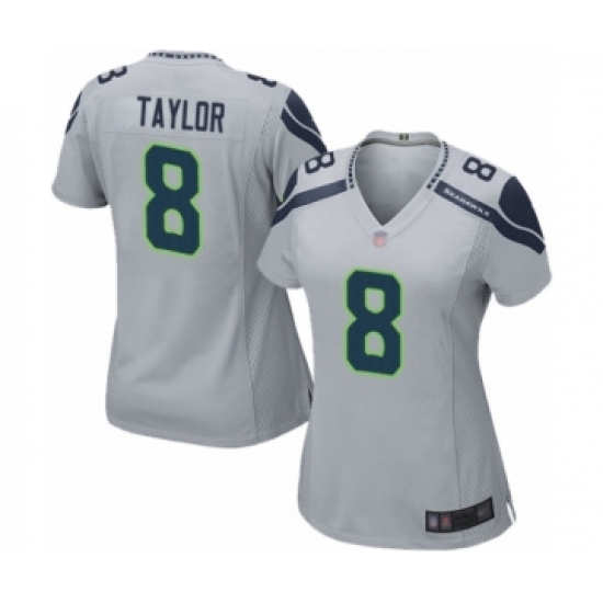 Women's Seattle Seahawks #8 Jamar Taylor Game Grey Alternate Football Jersey - Ujersey