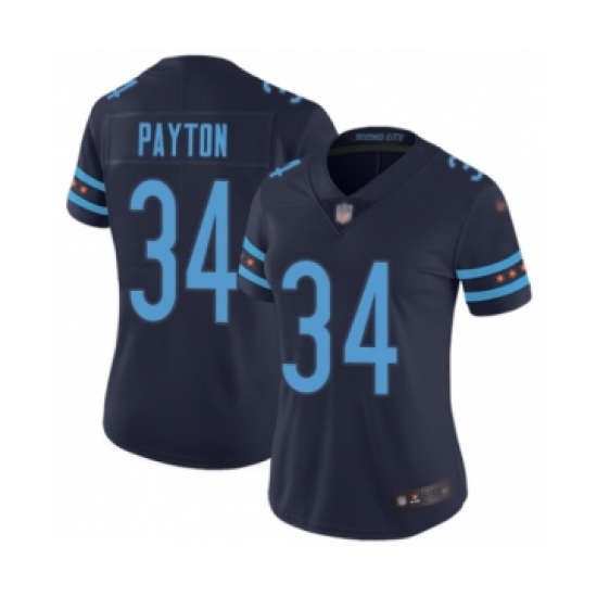 Women's Chicago Bears #34 Walter Payton Limited Navy Blue City Edition Football Jersey - Ujersey
