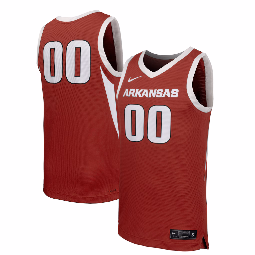 Men's Nike #00 Cardinal Arkansas Razorbacks Replica Basketball Jersey