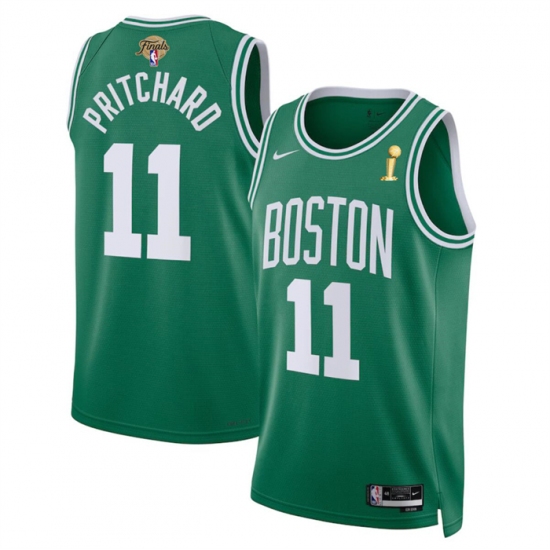Men's Boston Celtics #11 Payton Pritchard Kelly Green 2024 Finals Champions Icon Edition Stitched Basketball Jersey - Ujersey