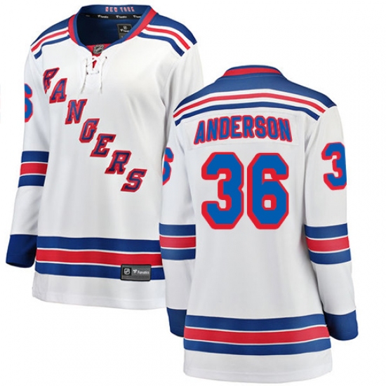 Women's New York Rangers #36 Glenn Anderson Fanatics Branded White Away Breakaway NHL Jersey - Ujersey