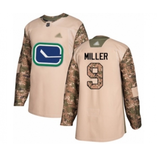 Youth Vancouver Canucks #9 J.T. Miller Authentic Camo Veterans Day Practice Hockey Jersey - Ujersey