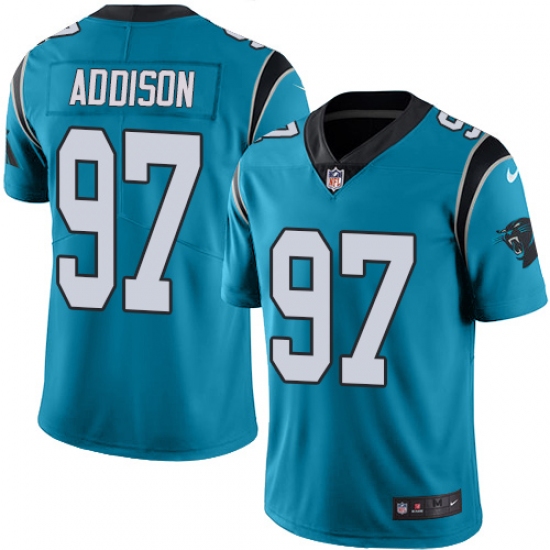 Youth Nike Carolina Panthers #97 Mario Addison Limited Blue Rush Vapor Untouchable NFL Jersey - Ujersey