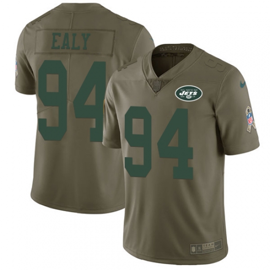 Youth Nike New York Jets #94 Kony Ealy Limited Olive 2017 Salute to Service NFL Jersey - Ujersey