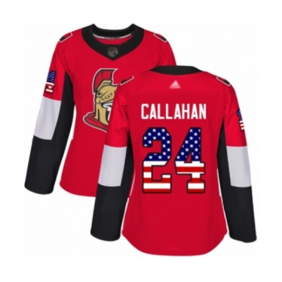 Women's Ottawa Senators #24 Ryan Callahan Authentic Red USA Flag Fashion Hockey Jersey - Ujersey