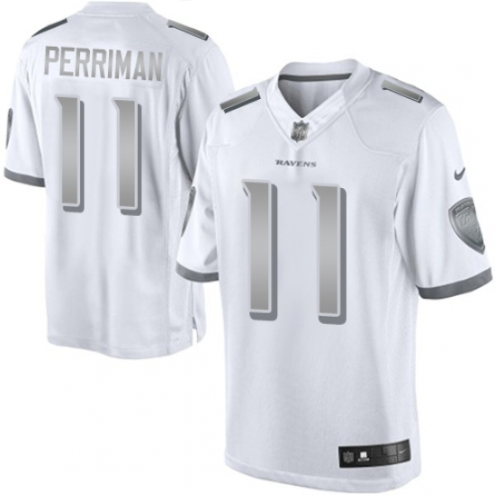 Men's Nike Baltimore Ravens #11 Breshad Perriman Limited White Platinum NFL Jersey - Ujersey