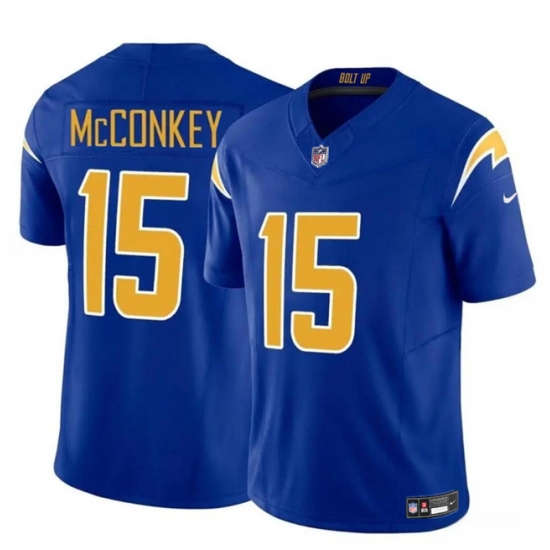 Youth Los Angeles Chargers #15 Ladd McConkey Royal 2024 Draft F.U.S.E Vapor Limited Football Stitched Jersey - Ujersey