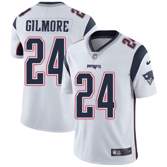 Youth Nike New England Patriots #24 Stephon Gilmore White Vapor Untouchable Limited Player NFL Jersey - Ujersey