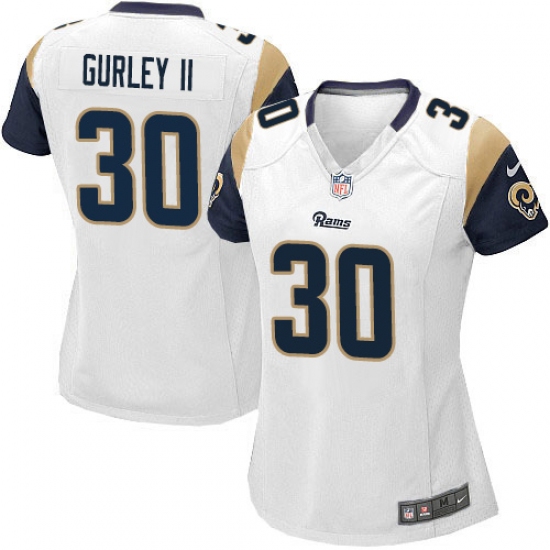 Women's Nike Los Angeles Rams #30 Todd Gurley Game White NFL Jersey - Ujersey