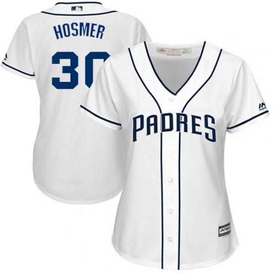 Women's Majestic San Diego Padres #30 Eric Hosmer Replica White Home Cool Base MLB Jersey - Ujersey
