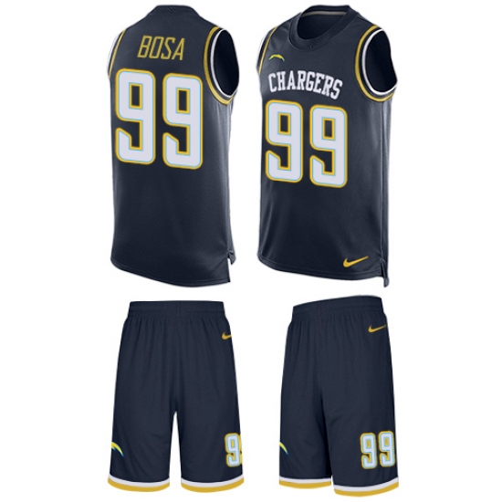 Men's Nike Los Angeles Chargers #99 Joey Bosa Limited Navy Blue Tank Top Suit NFL Jersey - Ujersey