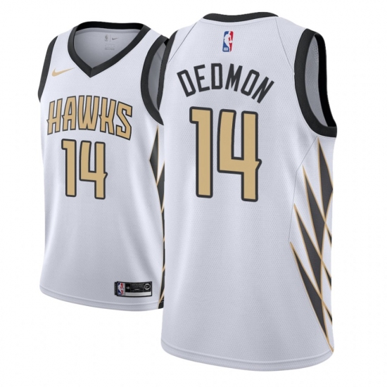 Men NBA 2018-19 Atlanta Hawks #14 Dewayne Dedmon City Edition White Jersey - Ujersey