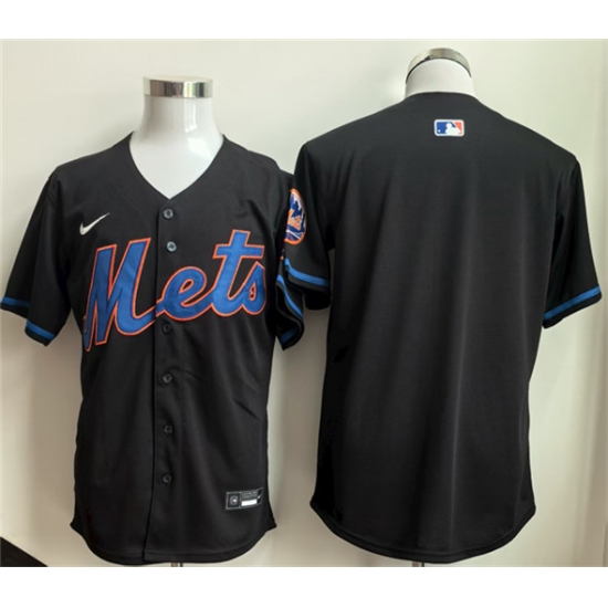 Men's New York Mets Blank Black 2025 Limited Stitched Baseball Jersey - Ujersey