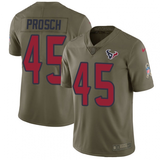 Men's Nike Houston Texans #45 Jay Prosch Limited Olive 2017 Salute to Service NFL Jersey - Ujersey