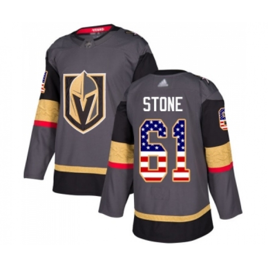 Men's Vegas Golden Knights #61 Mark Stone Authentic Gray USA Flag Fashion Hockey Jersey - Ujersey