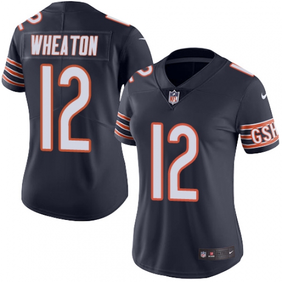 Women's Nike Chicago Bears #12 Markus Wheaton Navy Blue Team Color Vapor Untouchable Limited Player NFL Jersey